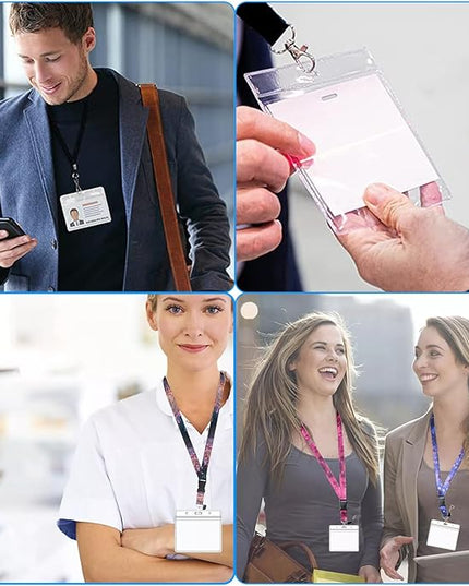Plastic Vertical Card Holders (4 x 6 Inch, Clear, 100 Pack) - Passport, ID, Name Tag & Topload Name Badge Holders, No Zipper