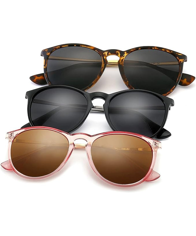 SUNGAIT Premium Vintage Round Sunglasses for Women Men Classic Retro Trendy Style