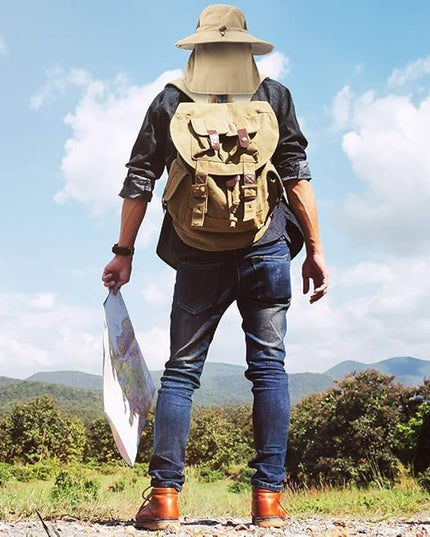 SUN CUBE Wide Brim Sun Hat Men Women, Fishing Hats Sun UV Protection, Mens Hiking Bucket Hat Safari Beach Boonie, UPF 50+