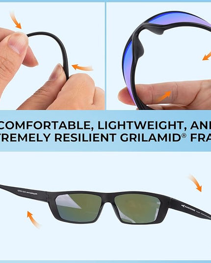 KastKing Huzzah Polarized Sport Sunglasses for Men and Women, Ideal for Driving Fishing Cycling and Running,UV Protection