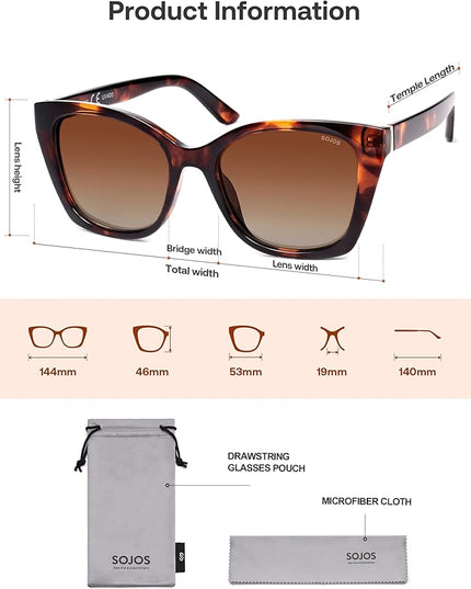 SOJOS Vintage Oversized Cateye Sunglasses Womens UV400 Large Designer Shades Lentes De Sol Para Mujer SJ2634