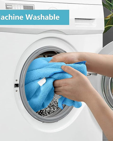 HOMEXCEL Blue Microfiber Cleaning Cloth, 100 Pack Cleaning Towels for Kitchen, Lint Free, Scratch-Free, Highly Absorbent, and Reusable Cleaning Rags for House, Window and Glass, Cars, 11.5 X11.5 inch
