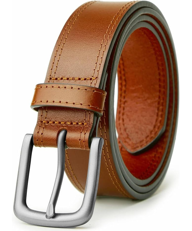 VATAN Men's Genuine Leather Casual Every Day Jeans Belts, Handmade Men Leather Belt with Gift Box