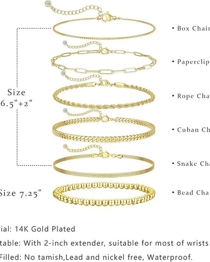 18K Gold Plated Bracelets for Women Dainty Gold Bangle Cuff Bracelets Non Tarnish Love Friendship Jewelry Gifts