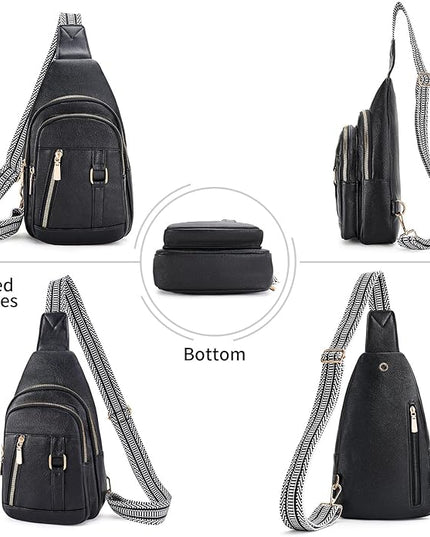 FALAN MULE Crossbody Bags for Women Trendy Leather Sling Chest Bag Fanny Packs for Women