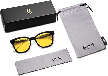 SOJOS Classic Square Polarized Sunglasses Womens Mens Retro Trendy UV400 Sunnies SJ2050