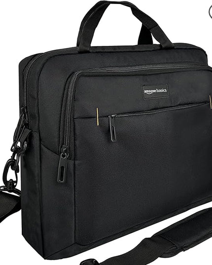 Amazon Basics Laptop Carrying Case with Shoulder Strap and Handle, Large Capacity, 15.6 in, Black (Pack of 6)