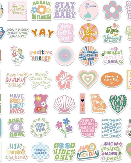 Cute Preppy Stickers Pack for Girls Women Kids 100pcs Vinyl Waterproof Aesthetic Stickers for Water Bottles Laptop Phone Pink Aesthetic Preppy Stuff, Things, Inspirational Positive Motivational Decals