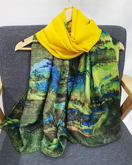 Fashion Scarves Scarf 100% Silk Feeling Scarf Silk Like Scarves Long Lightweight Sunscreen Shawls for Women