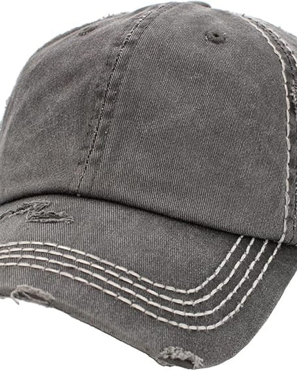 KBETHOS Vintage Washed Distressed Cotton Dad Hat Baseball Cap Adjustable Polo Trucker Unisex Style Headwear