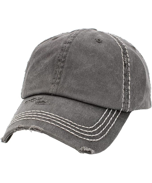 KBETHOS Vintage Washed Distressed Cotton Dad Hat Baseball Cap Adjustable Polo Trucker Unisex Style Headwear