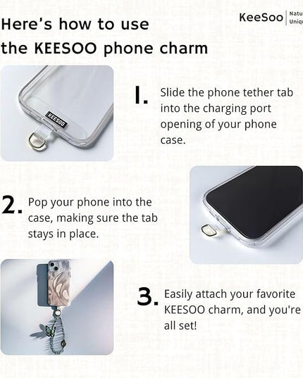 Blue Butterfly Bliss Original Design Phone Charm with 2 Tether Tabs – Stylish, Durable, and Hands-Free Phone Chain – Compatible with iPhone, Samsung, Pixel & More