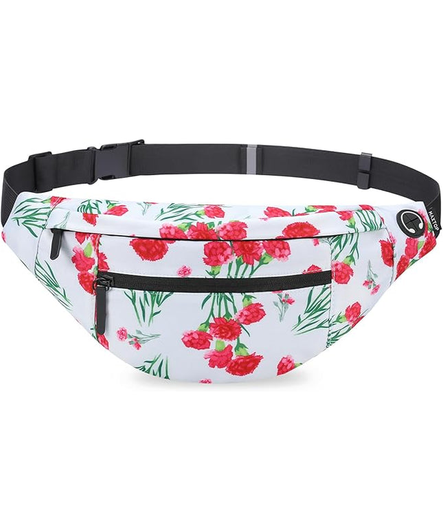 MAXTOP Large Crossbody Fanny Pack with 4-Zipper Pockets,Gifts for Enjoy Sports Festival Workout Traveling Running Casual Hands-Free Wallets Waist Pack Phone Bag Carrying All Phones