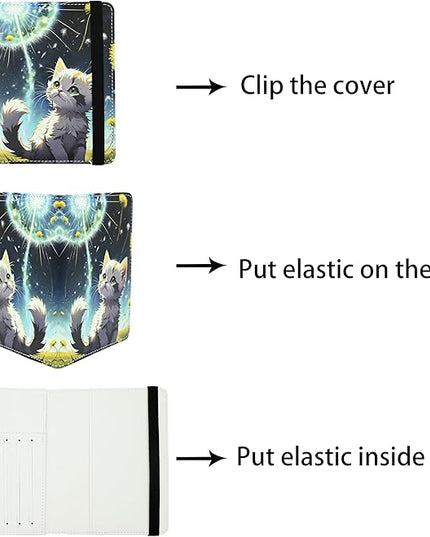 Cute Cat Passport Holder for Women and Men PU Leather Passport Cover for Travel