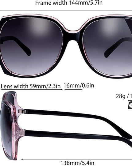 The Fresh Women's Oversized Square Jackie O Cat Eye Hybrid Butterfly Fashion Sunglasses - Exquisite Packaging