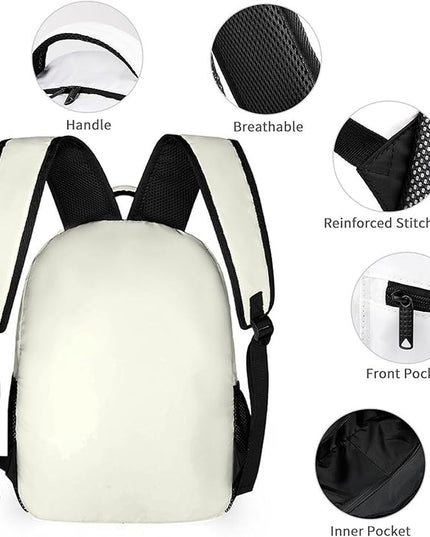 Fashion Ivory Backpack Lightweight Large Capacity Laptop Daybag for Travel Work