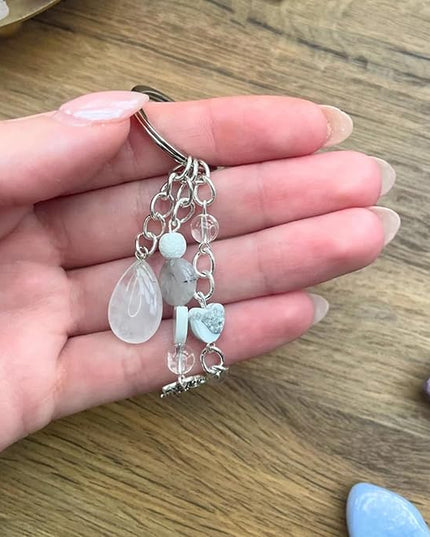 Cute Crystal Keychains Boho Key Rings for Car Keys Kawaii Bag Accessories Charms Bling Healing Teardrop Keyring Handmade
