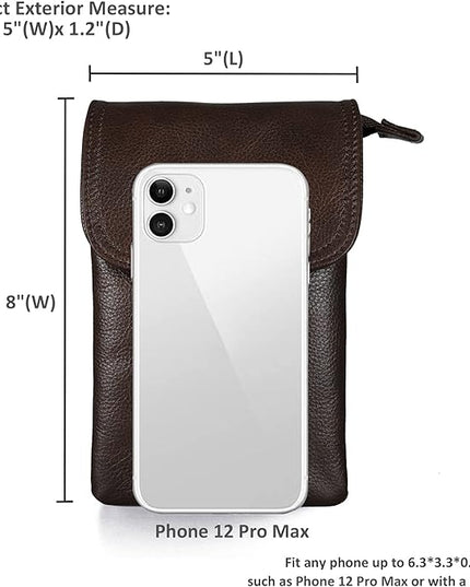 befen Genuine Leather Small Crossbody Bags for Women Cell Phone Bag Cross Body Purses,Silver Zipper