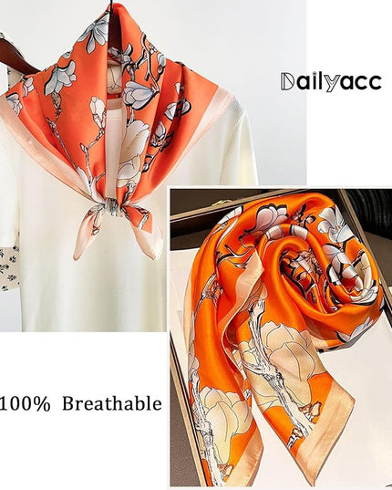 Dailyacc Hair Bandanas Scarf For Women Lightweight Fashion Neck Silk Satin Head Scarves For Sleeping Handbags Scarf