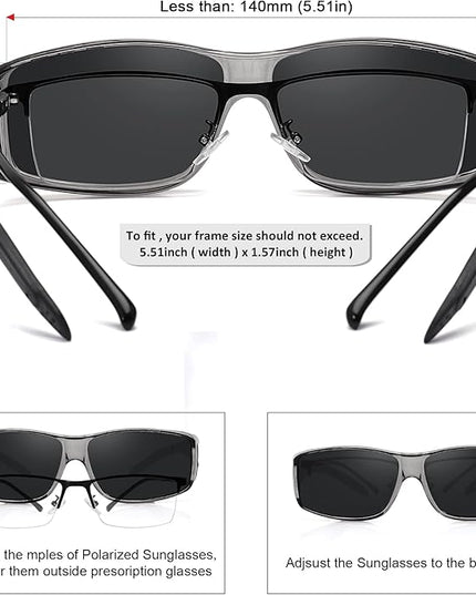 MEETSUN Fit Over Glasses Sunglasses for Men Women,Wrap Around Sunglasses Polarized UV400 Protection