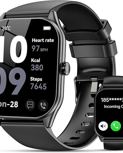 Smart Watch for Men Women, 2.0" HD Touchscreen Fitness Tracker, Bluetooth Calls/Notifications, IP68 Waterproof, 100+ Sport Modes Fitness Watch, Heart Rate Sleep Monitor Smartwatch for Android iOS