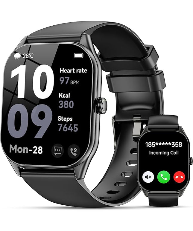 Smart Watch for Men Women, 2.0" HD Touchscreen Fitness Tracker, Bluetooth Calls/Notifications, IP68 Waterproof, 100+ Sport Modes Fitness Watch, Heart Rate Sleep Monitor Smartwatch for Android iOS