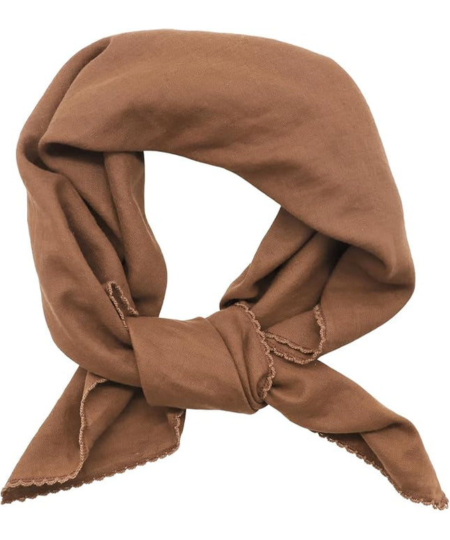 27" Cotton Hair Bandana for Women, Ladies Solid Color Neck Scarf Women's Square Scarves for Beach Dating Leisure