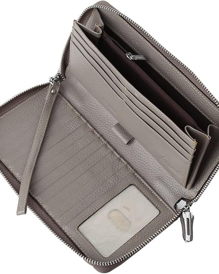 Lavemi Small Compact Women Wallet RFID Blocking Genuine Leather Bifold Purse with ID Windows