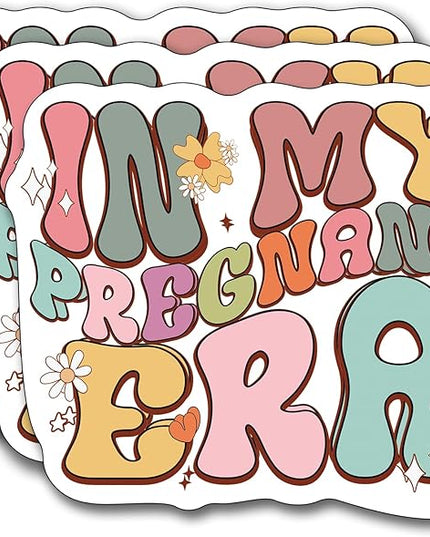 (3Pcs) in My Pregnant Era Sticker, Decal Gifts Decorate Books Laptop Phone Water Bottles Kindles Stickers Tumbler Sticker Waterproof Vinyl Decorate Sticker 3" Inch