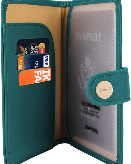 ZOPPEN Passport Holder Women, Passport Cover Travel Wallet Rfid Blocking Passport Wallet Cover Case Travel Essentials Document Organizer, Tea Green