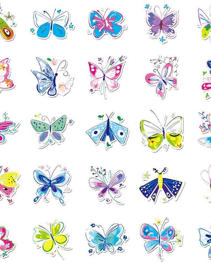 Colorful Butterfly Stickers for Teens Boys Girls Kids|50 Pcs|Vinly Waterproof Stickers for Laptop Tablet Flasks Scrapbook Bottles Phone Luggage Notebook,Insects Decal Pack(Colorful Butterfly-50Pcs)