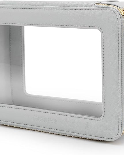 Aveniee Clear Makeup Bag Organizer, Travel Toiletry Bag for Women, Waterproof Cosmetic Pouch with Zippers,Car Organizers and Storage Case for Accessories,Blue