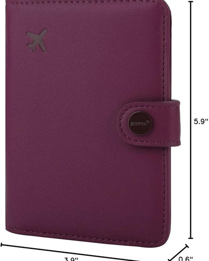 ZOPPEN Passport Holder Women, Passport Cover Travel Wallet Rfid Blocking Passport Wallet Cover Case Travel Essentials Document Organizer, Grape Purple
