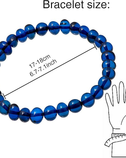 Natural Baltic Amber Bracelet for Women and Men – Stretch Wristband with Polished Cube Beads, Lightweight Unisex Jewelry Gift for Daily and Casual Wear