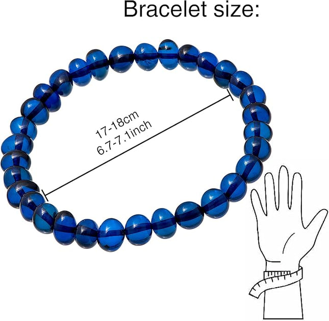 Natural Baltic Amber Bracelet for Women and Men – Stretch Wristband with Polished Cube Beads, Lightweight Unisex Jewelry Gift for Daily and Casual Wear