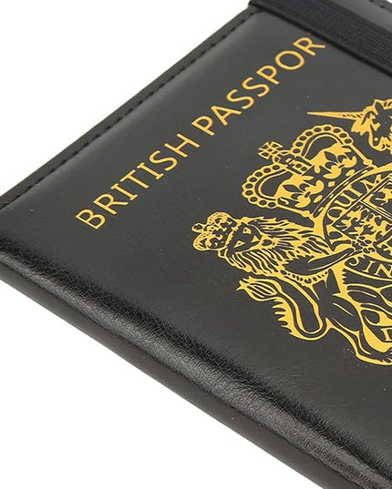 Britain Passport Cover Passport Holder Cover Leather Passport Holder UK Passport Cover for Passport, Business Cards, Credit Cards, Boarding Passes