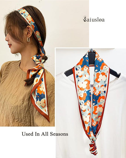 Purse Scarf For Handbags Head Scarves For Women's Hair Bags Scarfs Long Skinny Scarves Fashion Silky