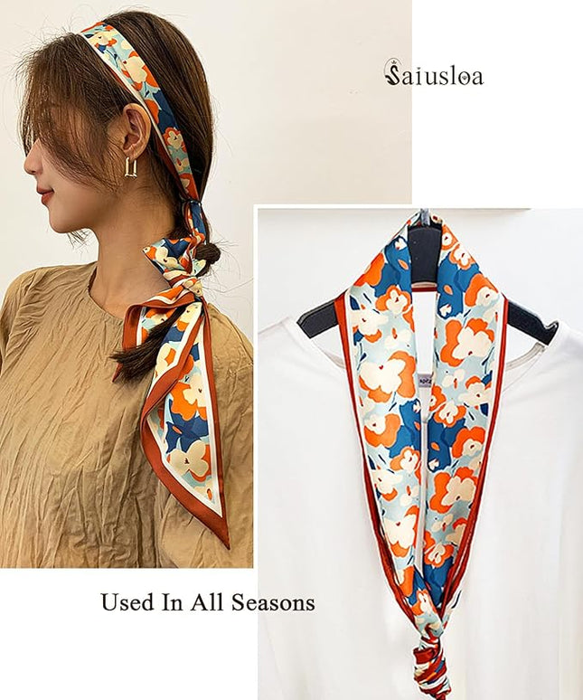 Purse Scarf For Handbags Head Scarves For Women's Hair Bags Scarfs Long Skinny Scarves Fashion Silky