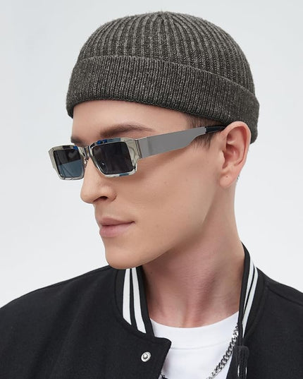 Short Fisherman Beanie for Men Women, Wool Knit Cuff Warm Winter Hats, Trawler Beanie Watch Caps Soft Skullcap