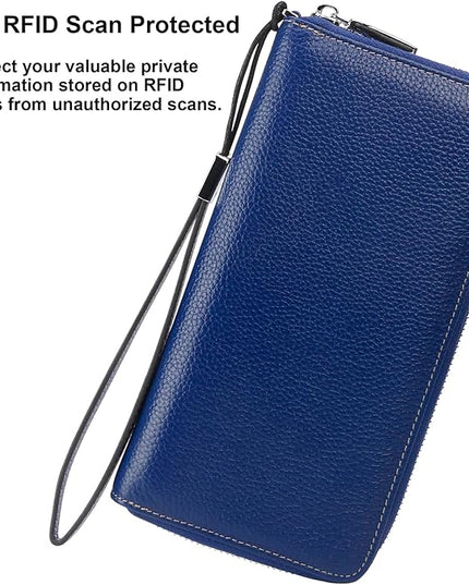 Lavemi Small Compact Women Wallet RFID Blocking Genuine Leather Bifold Purse with ID Windows