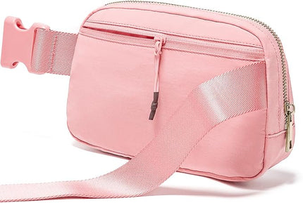 Gitus Belt Bag Fanny Pack Crossbody Bags with Initial Letter Patch Cute Stuff Birthday Gifts for Teenager Girls Trendy Preppy Stuff for Teen Girls Cool Stuff for Teens (Light Pink-A)