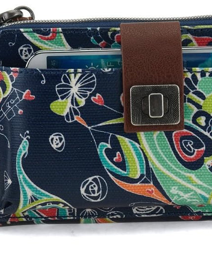 Sakroots Artist Circle Smartphone Crossbody in Coated Canvas, Detachable Wristlet Strap