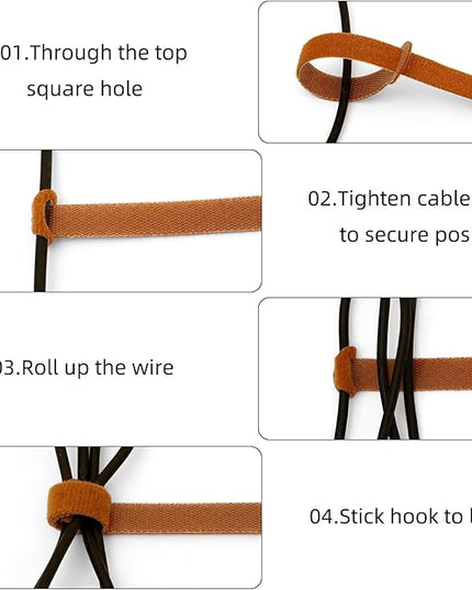 150PCS Cable Ties，4+6+8+10 Inch Reusable Cable Management, Multi-Purpose Adjustable Cord Organizer，Fastening Microfiber Cloth Hook and Loop Cable Organizer Wire Straps，Assorted Colors