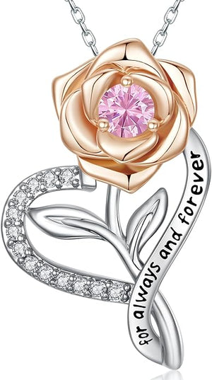 LAVALE Heart Birthstone Necklace for Women, Ideal Anniversary Birthday Gifts for Women Wife Girlfriend Her, Amazing Valentine's day Gift for Mom Women