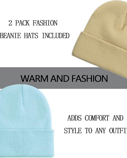 ZOORON 1&2 Pack Beanie for Men Women Slouchy Beanie Hats Winter Knit Caps Soft Ski Hat Unisex