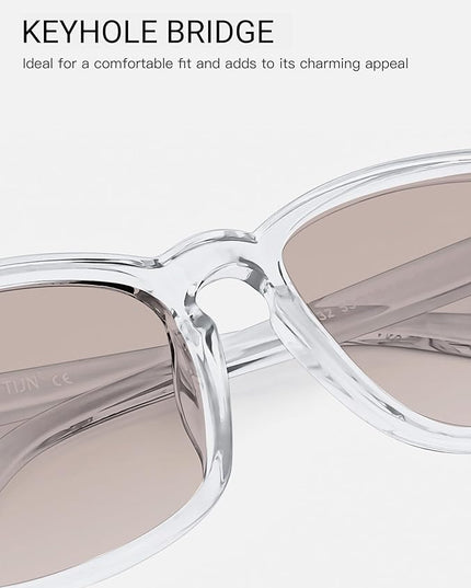 TIJN Blue Light Blocking Glasses for Women Men Clear Frame Square Nerd Eyeglasses Anti Blue Ray Computer Screen Glasses