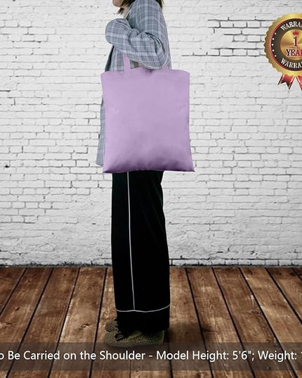 TOPDesign 12-Pack Economical 16"x15" Lavender Cotton Tote Bags, Lightweight Medium Reusable Grocery Shopping Cloth Bags, Suitable for DIY, Advertising, Promotion, Gift, Activity