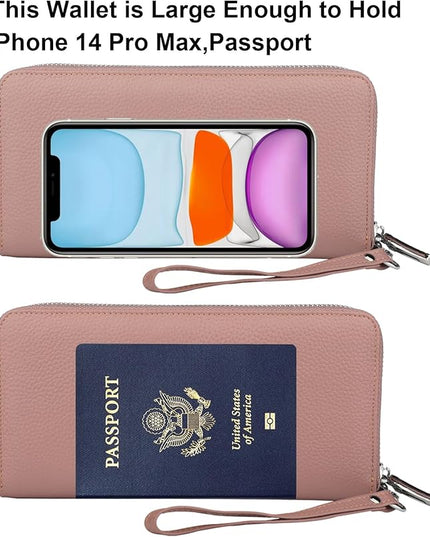 Lavemi Small Compact Women Wallet RFID Blocking Genuine Leather Bifold Purse with ID Windows