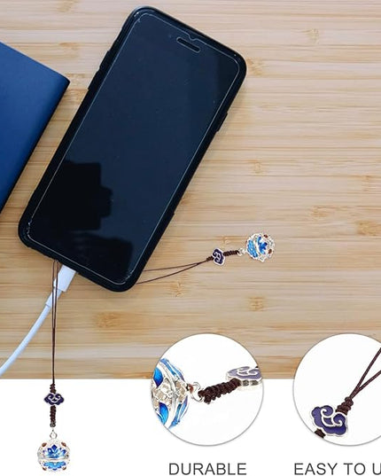 ibasenice Phone Bell Pendant Charm: Phone Hanging Charm Sachet Ball Short lanyard for Women