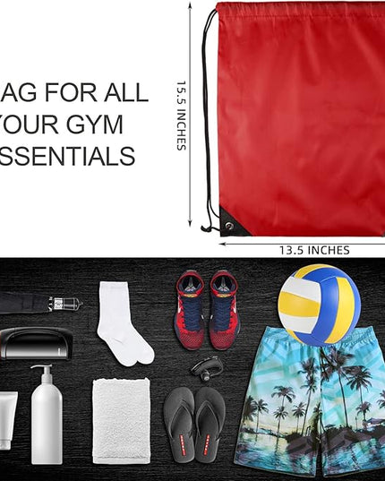 GoodtoU Drawstring Bags Bulk, 100 Pcs Cinch Bag Gym Sackpack Drawstring Backpack for Women & Men, Red